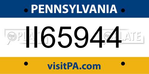 II65944 Pennsylvania License Plate