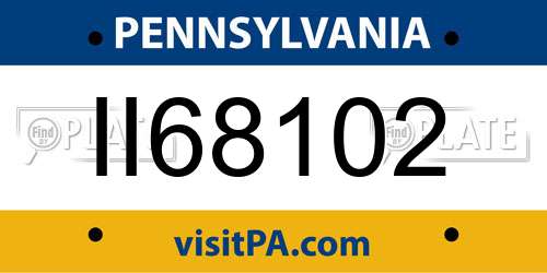 II68102 Pennsylvania License Plate