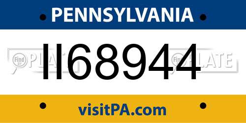 II68944 Pennsylvania License Plate