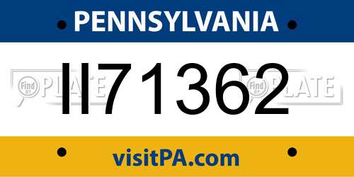 II71362 Pennsylvania License Plate
