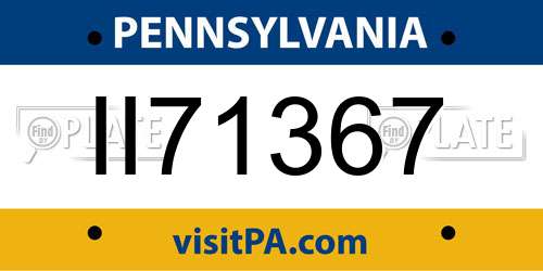 II71367 Pennsylvania License Plate
