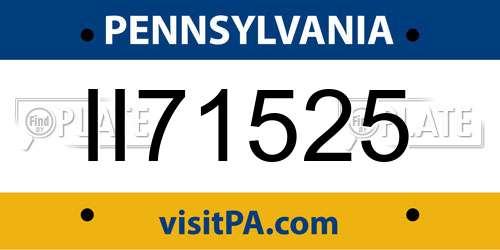 II71525 Pennsylvania License Plate