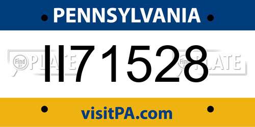 II71528 Pennsylvania License Plate