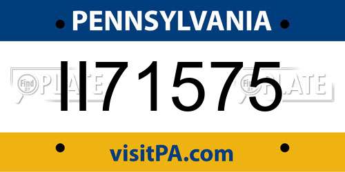 II71575 Pennsylvania License Plate