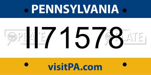II71578 Pennsylvania License Plate