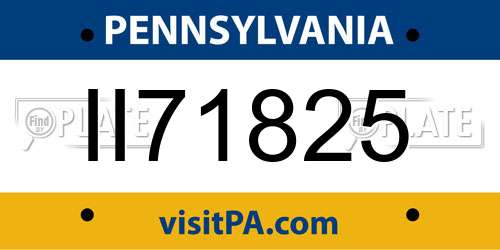 II71825 Pennsylvania License Plate