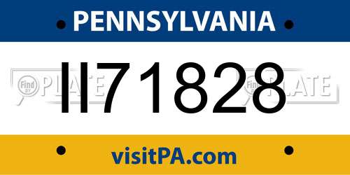 II71828 Pennsylvania License Plate