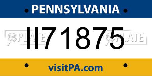 II71875 Pennsylvania License Plate