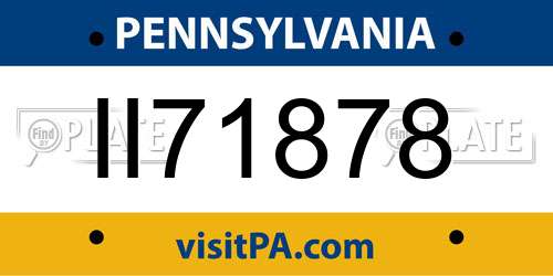 II71878 Pennsylvania License Plate
