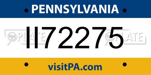 II72275 Pennsylvania License Plate