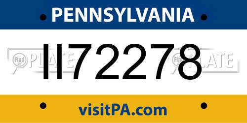 II72278 Pennsylvania License Plate