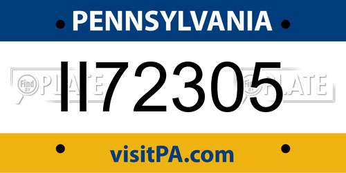 II72305 Pennsylvania License Plate