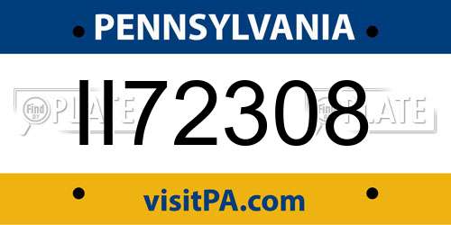 II72308 Pennsylvania License Plate