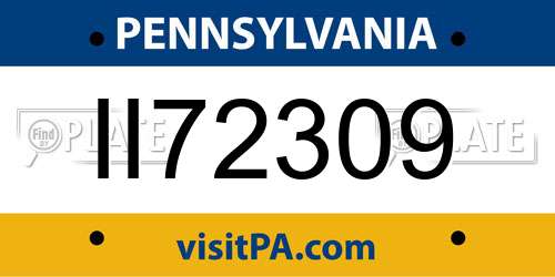 II72309 Pennsylvania License Plate