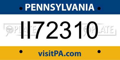II72310 Pennsylvania License Plate