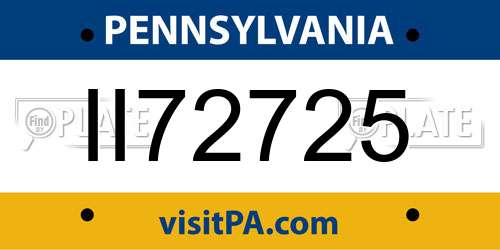 II72725 Pennsylvania License Plate