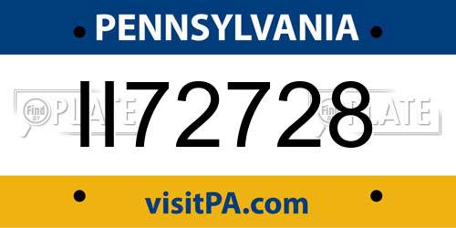 II72728 Pennsylvania License Plate