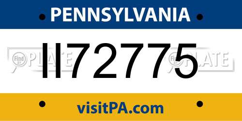 II72775 Pennsylvania License Plate
