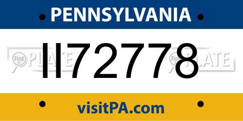 II72778 Pennsylvania License Plate