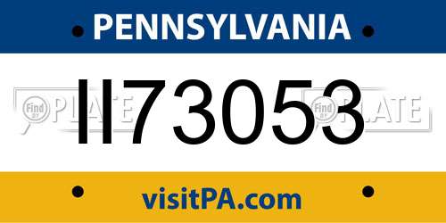 II73053 Pennsylvania License Plate