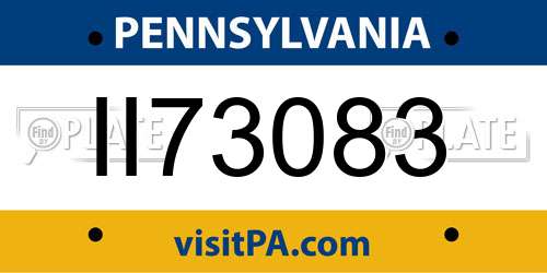 II73083 Pennsylvania License Plate