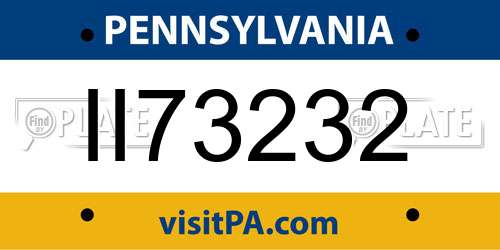 II73232 Pennsylvania License Plate