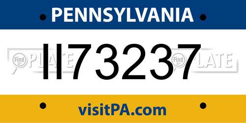 II73237 Pennsylvania License Plate
