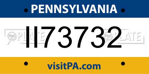 II73732 Pennsylvania License Plate