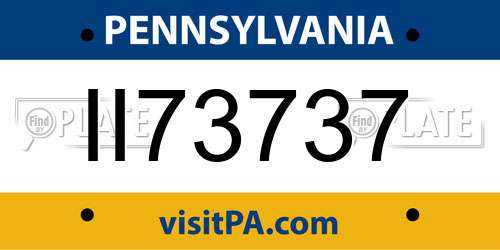 II73737 Pennsylvania License Plate