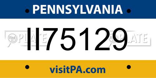 II75129 Pennsylvania License Plate