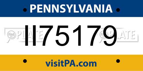 II75179 Pennsylvania License Plate