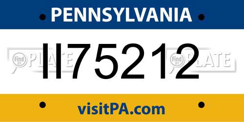 II75212 Pennsylvania License Plate