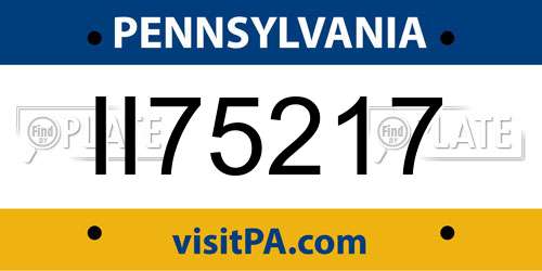 II75217 Pennsylvania License Plate