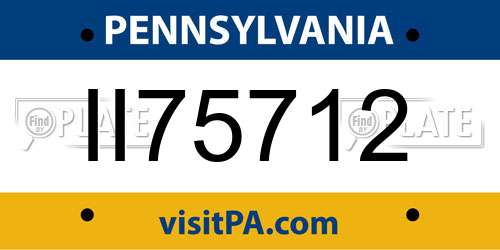 II75712 Pennsylvania License Plate