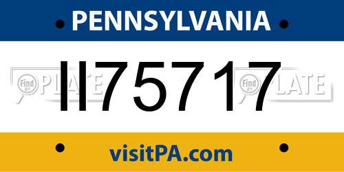 II75717 Pennsylvania License Plate