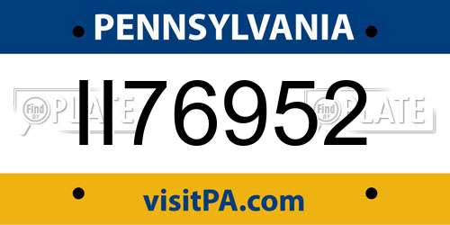 II76952 Pennsylvania License Plate