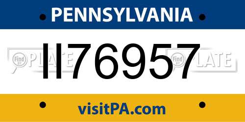 II76957 Pennsylvania License Plate