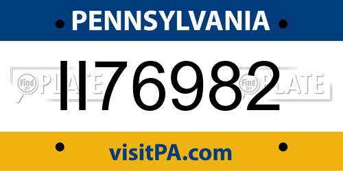 II76982 Pennsylvania License Plate