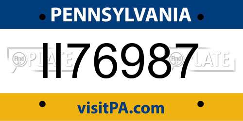 II76987 Pennsylvania License Plate