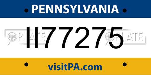 II77275 Pennsylvania License Plate