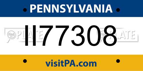 II77308 Pennsylvania License Plate