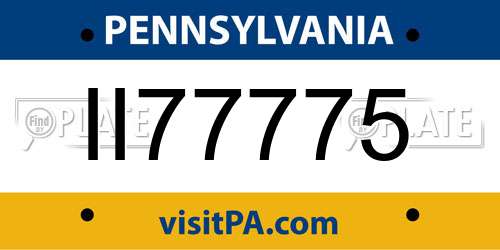 II77775 Pennsylvania License Plate