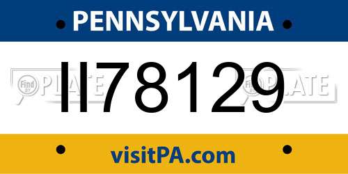 II78129 Pennsylvania License Plate