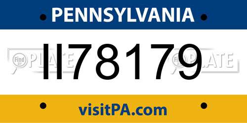 II78179 Pennsylvania License Plate