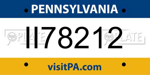 II78212 Pennsylvania License Plate