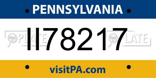 II78217 Pennsylvania License Plate