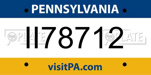 II78712 Pennsylvania License Plate