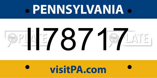II78717 Pennsylvania License Plate