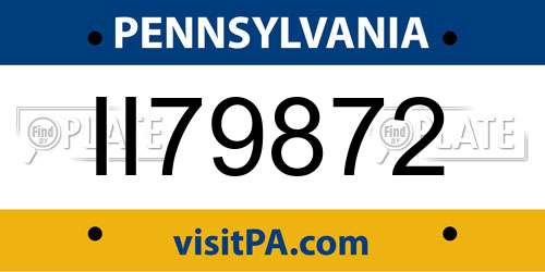 II79872 Pennsylvania License Plate