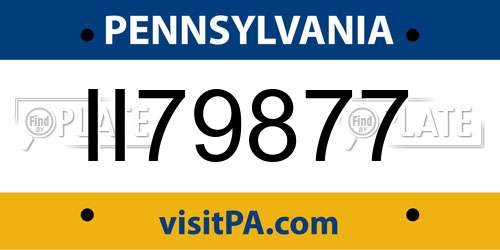 II79877 Pennsylvania License Plate